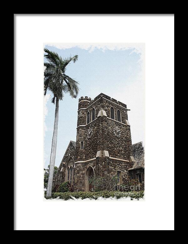 Church Framed Print featuring the photograph Makawao Union Church by Teresa Zieba
