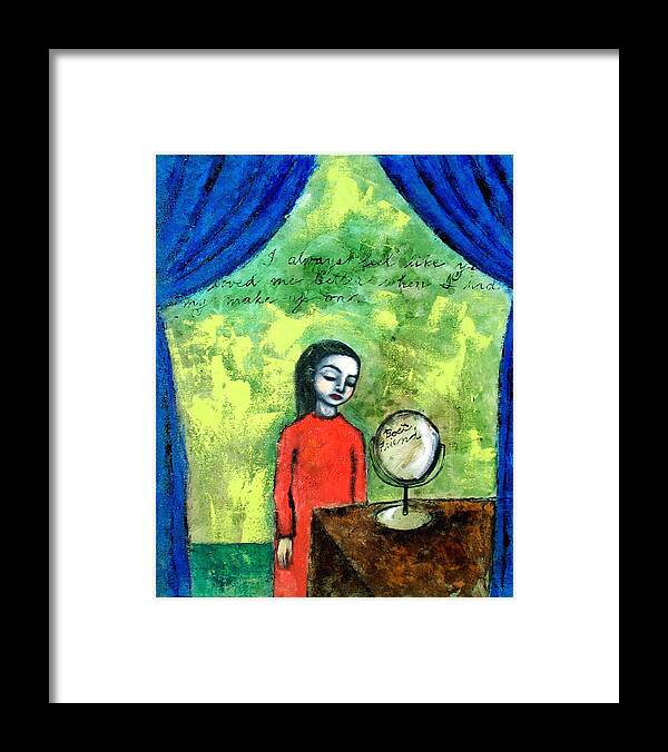 Woman Framed Print featuring the painting Make-Up On by Pauline Lim