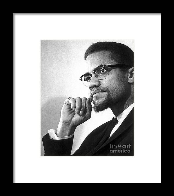 20th Century Framed Print featuring the photograph Malcolm X #3 by Granger