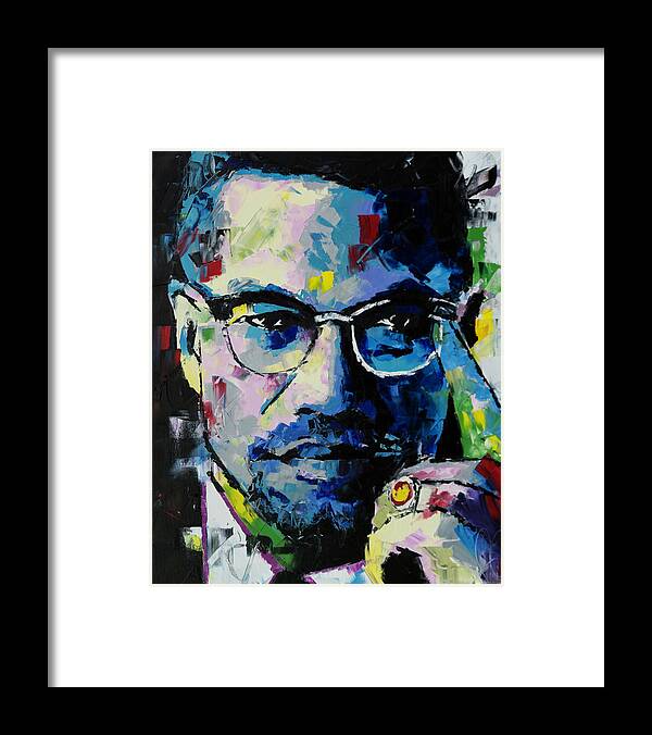 Malcolm X Framed Print featuring the painting Malcolm X by Richard Day