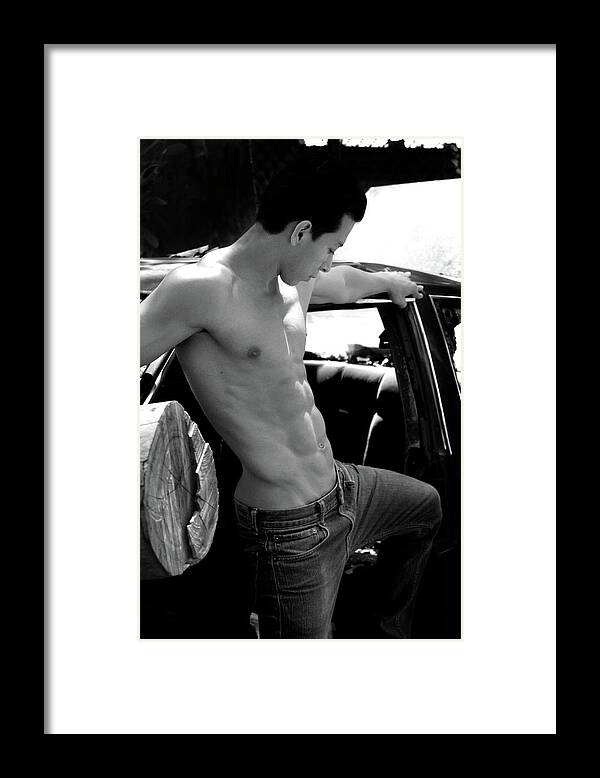  Framed Print featuring the photograph Male Thinking by Mark Ashkenazi