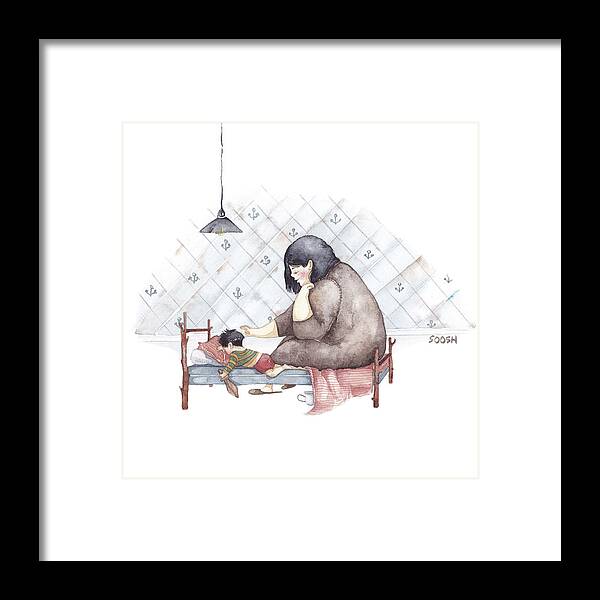 Illustration Framed Print featuring the painting Mama by Soosh