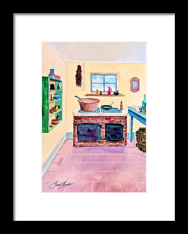 Mexico Framed Print featuring the painting Mamacita's Kitchen by Frank SantAgata