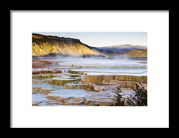 Chad Davis Framed Print featuring the photograph Mammoth Hot Springs by Chad Davis