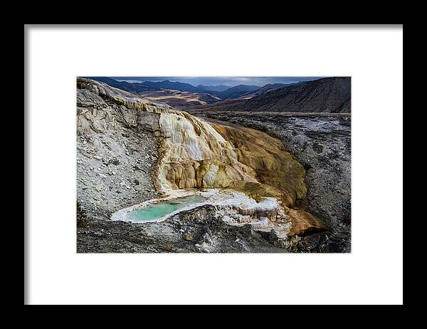 Beauty Framed Print featuring the photograph Mammoth Hot Springs Turquoise Pool by Roslyn Wilkins