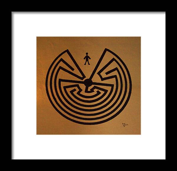 Maze Framed Print featuring the photograph Man in Maze by Tom Singleton