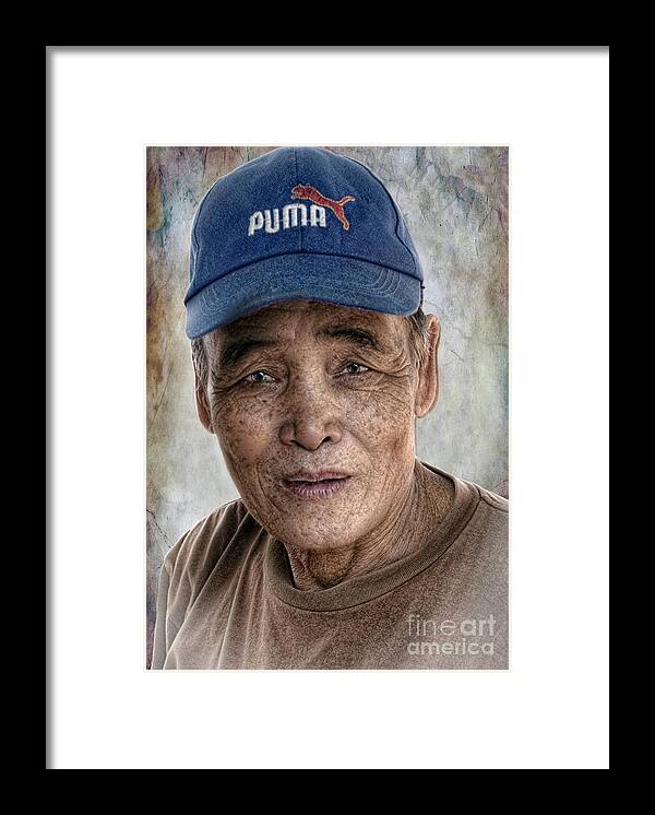 Thailand Framed Print featuring the digital art Man In The Cap by Ian Gledhill