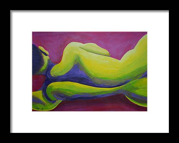 Nude Male Framed Print featuring the painting Man On The Side by Randall Weidner