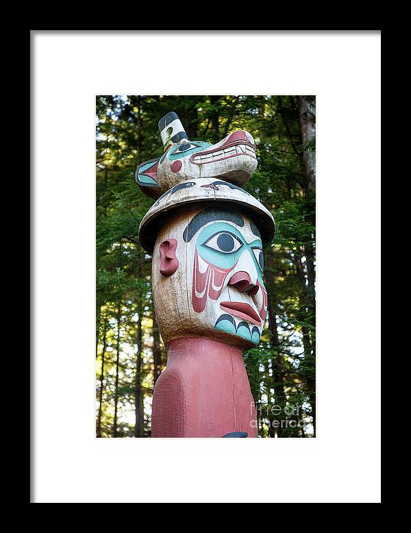 Totem Framed Print featuring the photograph Man Wearing Bear Hat by Timothy Johnson