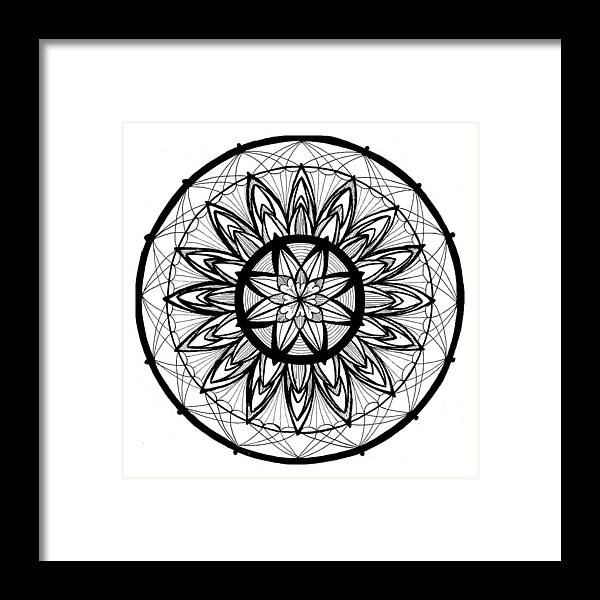 Mandala Framed Print featuring the drawing Mandala #2 - Threaded Beauty by Eseret Art