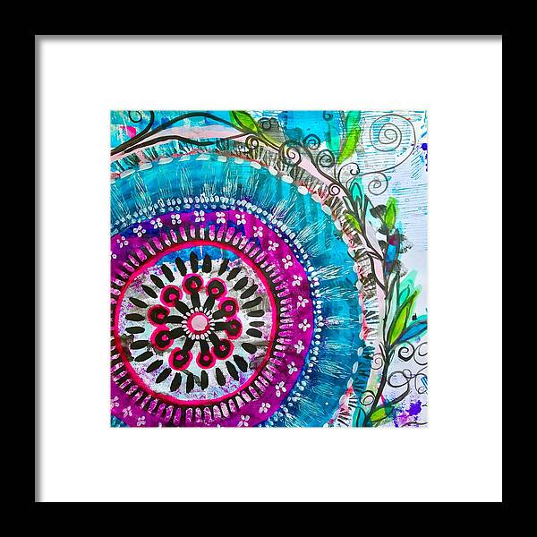 Watercolor Acrylic Framed Print featuring the painting Mandala 4 by Robin Mead