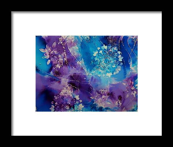 Gel Medium Framed Print featuring the mixed media Mandala Abstract by Betty-Anne McDonald
