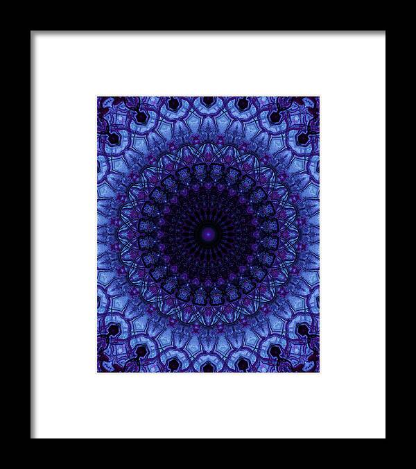 Mandala Framed Print featuring the photograph Mandala in blue colors by Jaroslaw Blaminsky