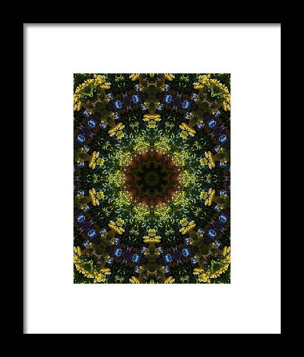 Mandala Kaleidoscopic Design Framed Print featuring the painting Mandala Kaleidoscopic Design 11 by Jeelan Clark