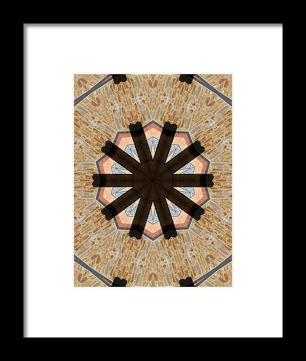 Mandala Kaleidoscopic Design Framed Print featuring the painting Mandala Kaleidoscopic Design 26 by Jeelan Clark