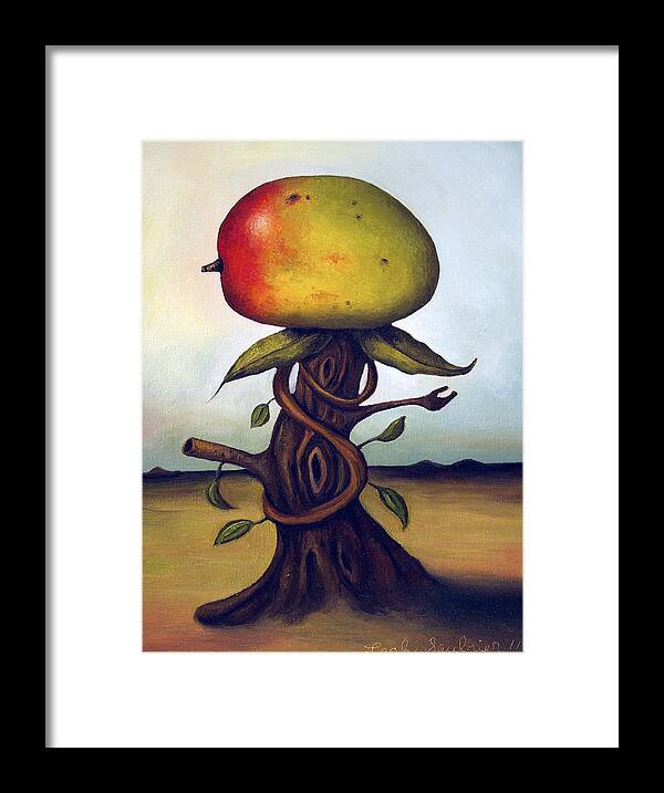 Fruit Framed Print featuring the painting Mango Tree AKA Senor Mango by Leah Saulnier The Painting Maniac