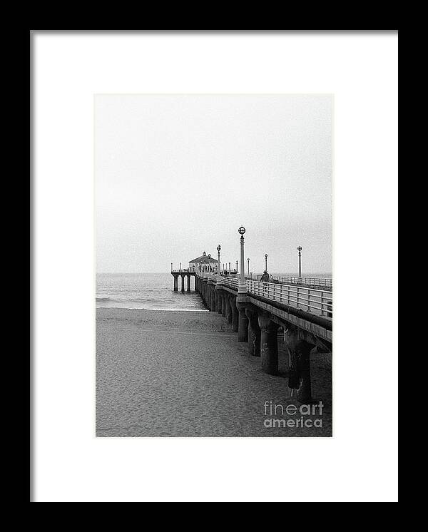 Film Framed Print featuring the photograph Manhattan Beach Pier on Film by Ana V Ramirez