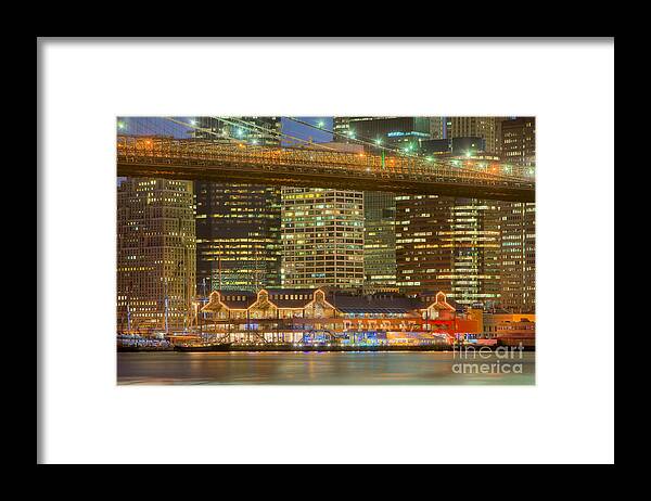 Clarence Holmes Framed Print featuring the photograph Manhattan Night Skyline I by Clarence Holmes