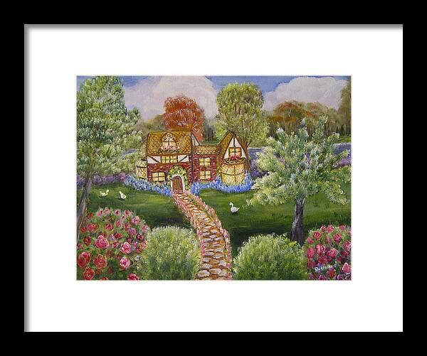 Landscape Framed Print featuring the painting Manor of Yore by Quwatha Valentine