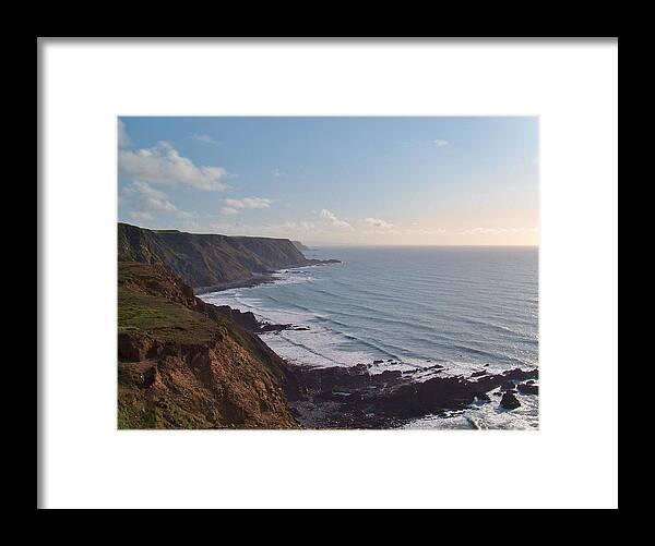 Coast Framed Print featuring the photograph Mansley Cliff And Gull Rock from Longpeak by Richard Brookes
