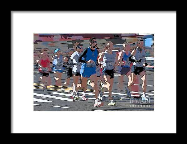 Clarence Holmes Framed Print featuring the photograph Marathon Runners I by Clarence Holmes