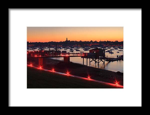 Marblehead Framed Print featuring the photograph Marblehead Harbor Independence Day Illumination by John Burk