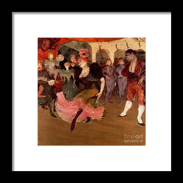 Dancing The Bolero Framed Print featuring the painting Marcelle Lender dancing the Bolero in Chilperic by Henri de Toulouse Lautrec