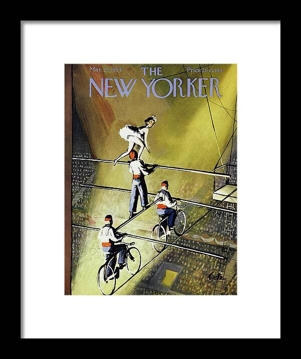 Trapeze Framed Print featuring the painting New Yorker March 27 1954 by Arthur Getz