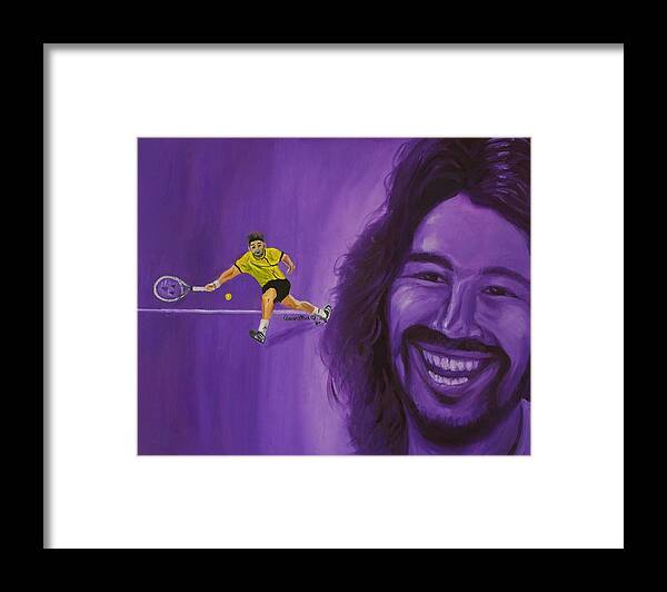 Marcos Framed Print featuring the painting Marcos Baghdatis by Quwatha Valentine