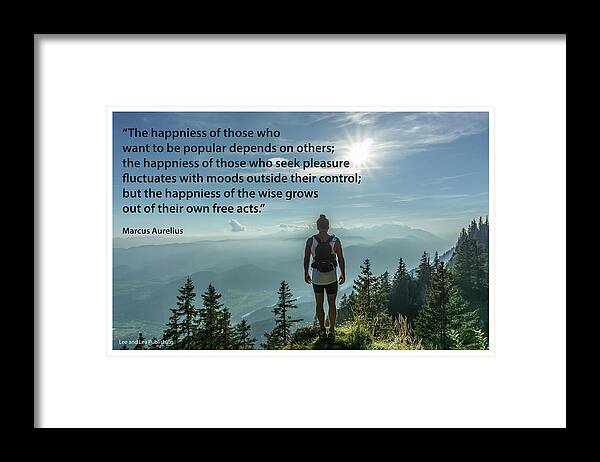 Quote Framed Print featuring the photograph Marcus Aurelius - 8 by Mark Slauter