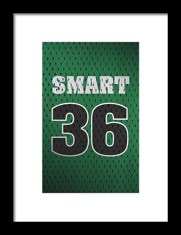 Marcus Smart Boston Celtics Number 36 Retro Vintage Jersey Closeup
