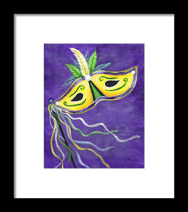 Mardi Gras Framed Print featuring the painting Mardi Gras 3 by Nancy Sisco