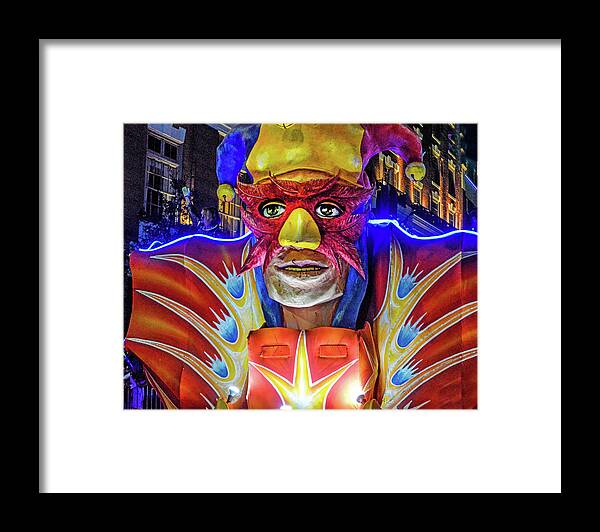 Mobile Framed Print featuring the digital art Mardi Gras Mask Float by Michael Thomas