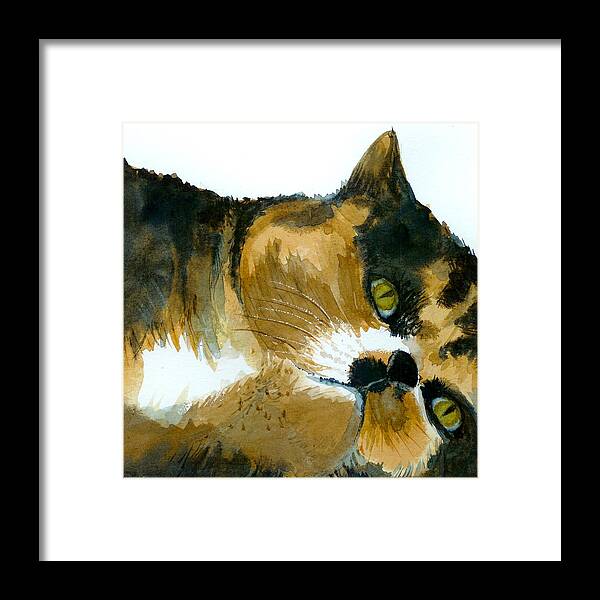 Calico Framed Print featuring the painting Mariah by Lynn Babineau