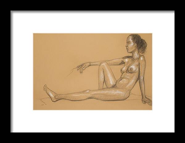 Realism Framed Print featuring the drawing Maribo 3 by Donelli DiMaria