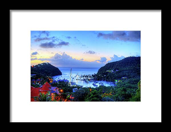 Marigot Framed Print featuring the photograph Marigot Bay Sunset Saint Lucia Caribbean by Toby McGuire