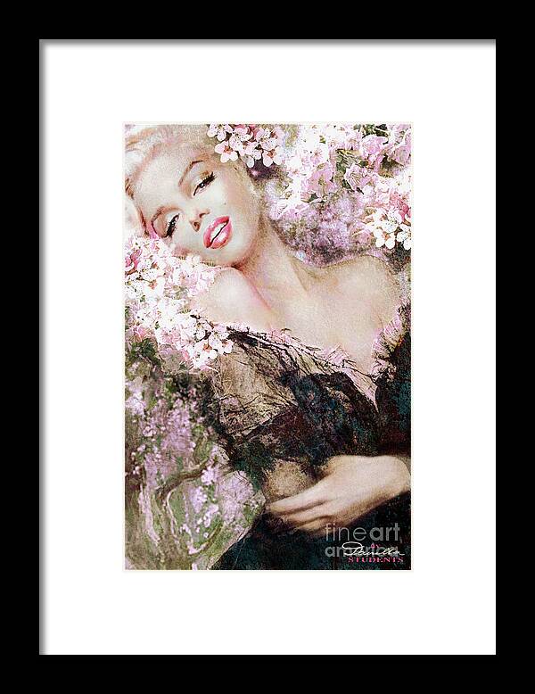 Theo Danella Framed Print featuring the painting Marilyn Cherry Blossom b by Theo Danella