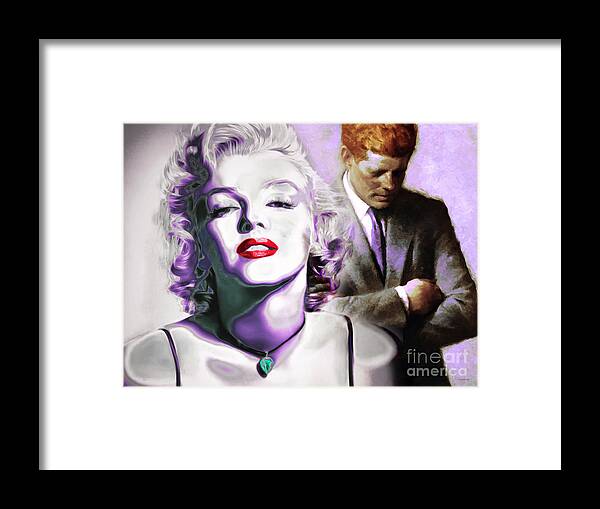 Wingsdomain Framed Print featuring the photograph Marilyn Monroe and John F Kennedy 20160106 Horizontal by Wingsdomain Art and Photography