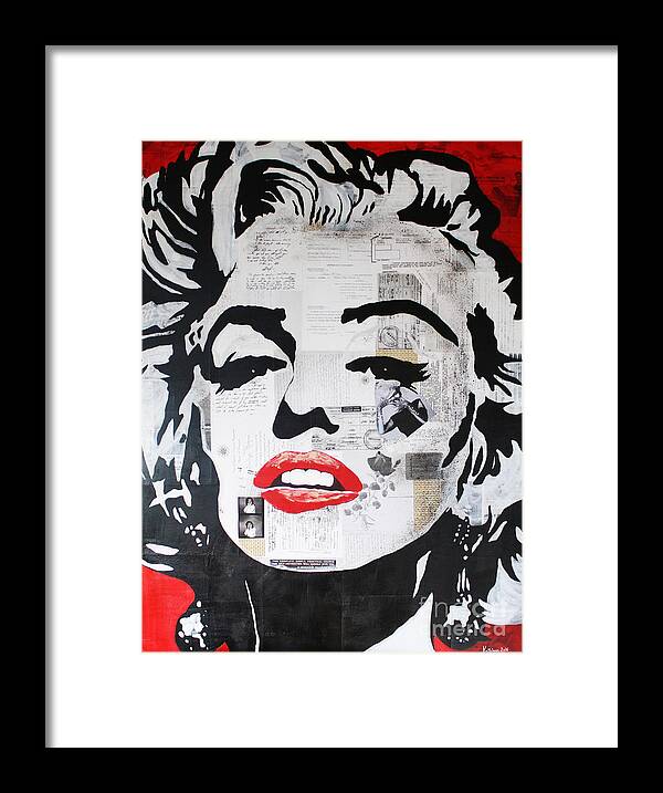 Marilyn Monroe Framed Print featuring the painting MARILYN MONROE / Fascination by Kathleen Artist PRO