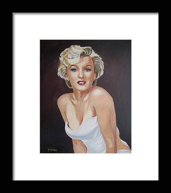 Portraits Framed Print featuring the painting Marilyn Monroe by Kathie Camara
