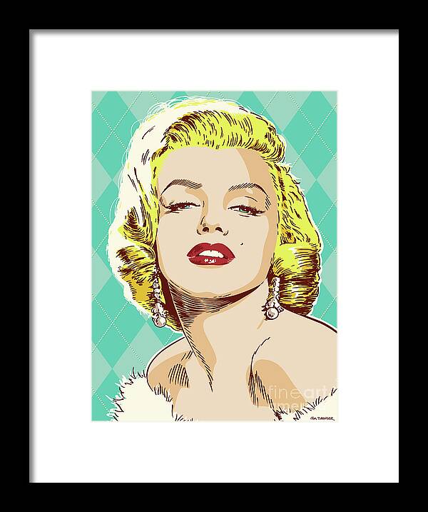 #faatoppicks Framed Print featuring the digital art Marilyn Monroe Pop Art by Jim Zahniser