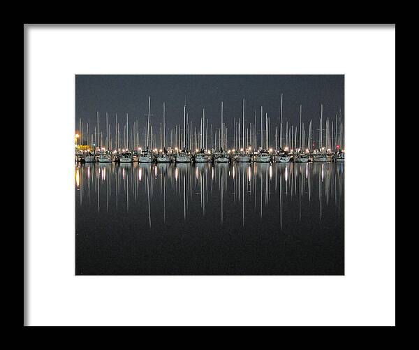 Night Framed Print featuring the photograph Marina at Night by Farol Tomson