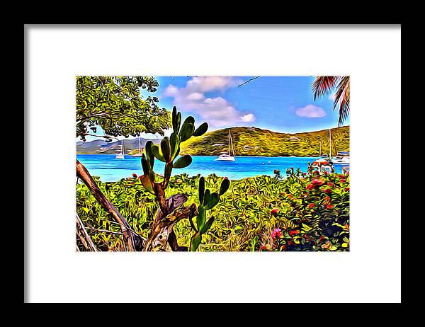 Beach Framed Print featuring the digital art Marina Cay Tranquility by Anthony C Chen