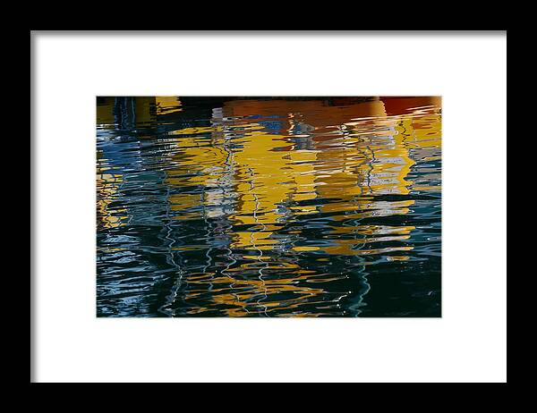 Water Reflections Framed Print featuring the photograph Marina Water Abstract 2 by Fraida Gutovich