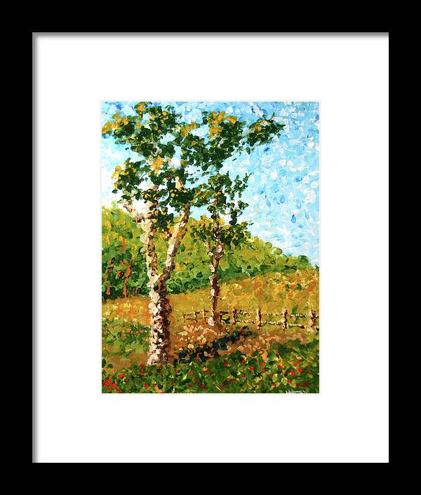 Abstract Framed Print featuring the painting Mark Webster - Abstract Tree Landscape Acrylic Painting by Mark Webster