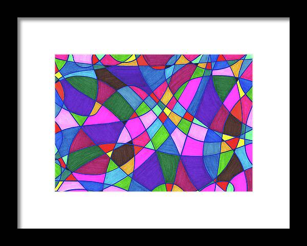 Abstract Framed Print featuring the drawing Marker Mosaic by Lara Morrison