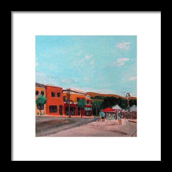 Farmers Market Framed Print featuring the painting Market Day by Linda Feinberg