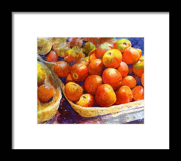Fruit Framed Print featuring the painting Market Tomatoes by Andrew King