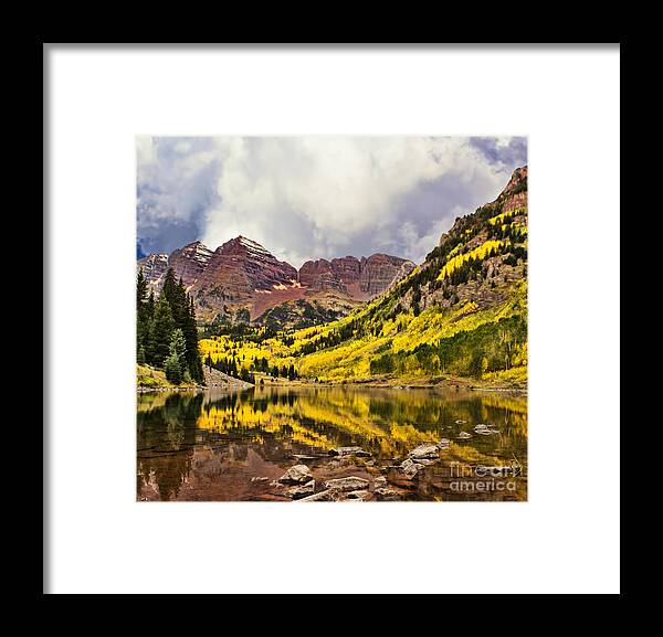 Colorado Framed Print featuring the photograph Maroon Bells Lake by Steven Parker