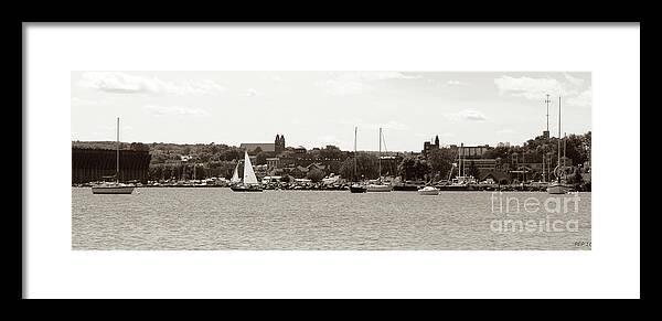 Lake Superior Framed Print featuring the photograph Marquette Michigan Harbor Two by Phil Perkins